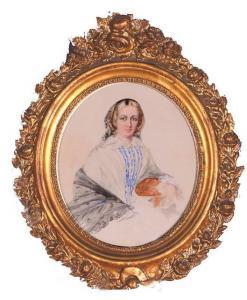 BREWER M C,Half length portrait of a Victorian lady,1855,Mallams GB 2013-06-06