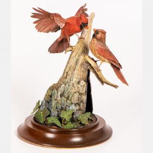 BREWSAUGH Leland 1935-2003,Male and Female Cardinal,Gray's Auctioneers US 2019-04-24