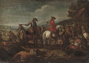 BREYDEL Karel 1678-1733,A battle field with cavalrymen giving orders to tr,Christie's GB 2008-04-23