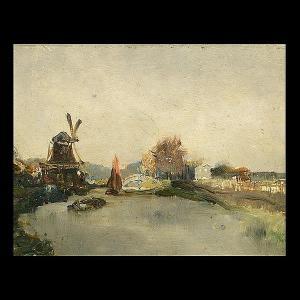 BRIëT Arthur 1867-1939,Dutch Windmill,Auctions by the Bay US 2013-06-07