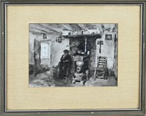 BRIëT Arthur 1867-1939,Farmer by hearth,1900,Twents Veilinghuis NL 2023-01-12
