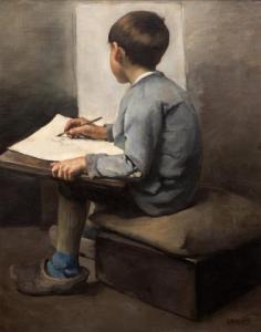 BRIëT Arthur 1867-1939,The little artist,Venduehuis NL 2022-11-17