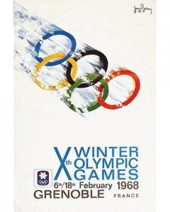 BRIAN Jean 1915-1990,X Winter Olympic Games Jeux Olympiques de Grenoble,1968,Artprecium 2020-07-09
