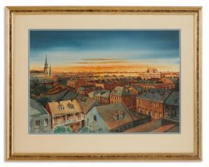 BRIANT Peter,French Quarter Rooftops,1988,New Orleans Auction US 2023-05-20
