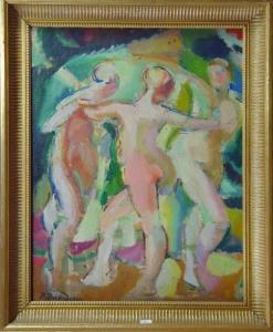 BRIAUDEAU Paul Charles 1869-1944,Trois danseuses nues,Siboni FR 2015-10-11