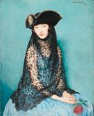 BRICARD Francois Xavier 1881-1935,Jeune femme à la rose,1924,Millon & Associés FR 2006-03-22