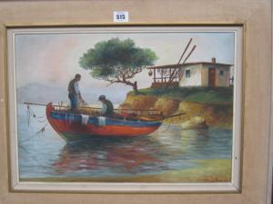 Brickman Alex 1900-1954,A Fishing boat near the shore,Bellmans Fine Art Auctioneers GB 2010-05-19