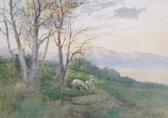 BRICKWOOD 1800-1900,Shepherdess and sheep by a lake,Woolley & Wallis GB 2011-03-23