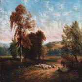 BRIDELL W 1800-1800,Landscape with a shepherd and his sheep resting,Bruun Rasmussen DK 2012-12-17