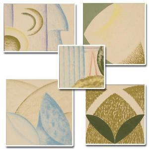 BRIDGE Allan 1945-1995,Set of five geometric abstractions,Ripley Auctions US 2012-10-27