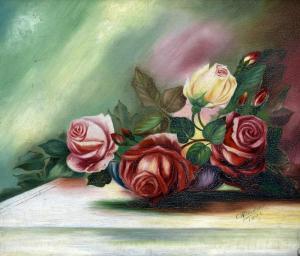 BRIDGE C. W,Still Life of Roses,1924,Rowley Fine Art Auctioneers GB 2016-05-24