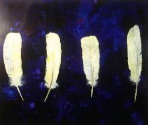 BRIDGES ANN,study of four cockatoo feathers,2000,Rogers Jones & Co GB 2009-04-25