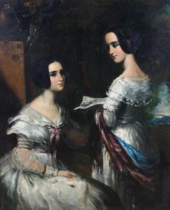BRIDGES John 1818-1854,A portrait of two young ladies,Bonhams GB 2009-03-10