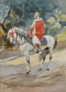 BRIDGMAN Frederick Arthur 1847-1928,ALGERIAN SPAHI ON HORSEBACK,1900,Sotheby's GB 2018-04-24