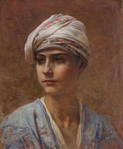 BRIDGMAN Frederick Arthur 1847-1928,Young Man in a Turban,1890,Sotheby's GB 2024-04-23