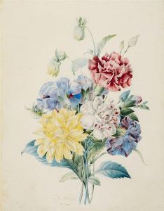 BRIDIEU Eulalie,Studies of Pinks and Dahlias,1833,Lempertz DE 2017-05-20