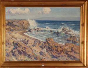 BRIDTZ C 1900-1900,Chèvres en bord de mer,1928,VanDerKindere BE 2013-06-18