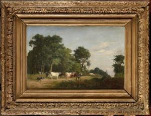 BRIELMAN Jacques Alfred 1836-1892,Troupeau de vaches à l\’orée du bois,Osenat FR 2020-11-24