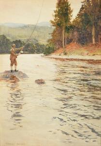 BRIGGS Ernest Edward,Salmon fishing on the Faskally Water of the Tummel,Tennant's 2021-07-17