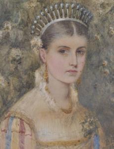 BRIGHT Beatrice 1940,portrait of a girl wearing a tiara,Burstow and Hewett GB 2011-03-23