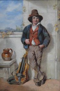 BRIGHT H.,Continental peasant boy with musical instrument,1869,Cuttlestones GB 2017-03-02