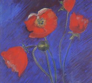 BRIGHT Madge 1939,Studies of poppies,Gorringes GB 2022-09-12
