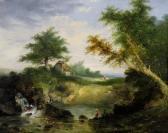 BRIGHT S 1800-1800,Anglers in a wooded river landscape,Halls GB 2011-12-07