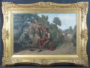 BRIGHTWELL George 1800-1800,country village scene with family group and ,19th Century,Peter Francis 2019-11-06