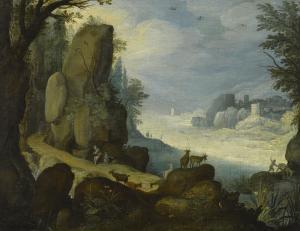 BRIL Paul 1554-1626,ROCKY LANDSCAPE WITH GOATS AND SHEPHERDS,Sotheby's GB 2017-05-03