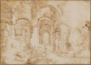 BRIL Paul 1554-1626,Ruins of an antique palace architecture,Galerie Koller CH 2023-09-22