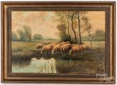 BRILLET F,landscape with sheep,1900,Pook & Pook US 2021-04-07