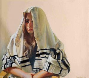 BRILLIANTOVA Natasha 1973,Woman with a Prayer Shawl,Tiroche IL 2019-07-06