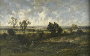 BRILLOUIN Louis Georges 1817-1893,Paysage à la bergère,Etienne de Baecque FR 2024-03-29