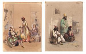 BRINDESI Giovanni, Jean 1826-1888,Costumes Having Tea in Their Privat,18th Century,Palais Dorotheum 2024-04-25