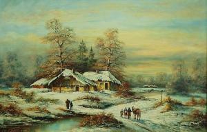 BRINKMANN Albrecht 1930,A snowy pastoral scene,Elite US 2013-12-21