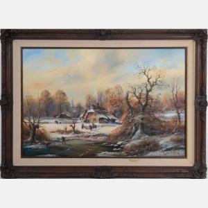 BRINKMANN Albrecht 1930,Winter Scene with Figures,Gray's Auctioneers US 2018-03-28