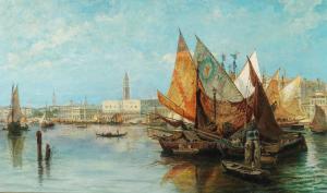 BRIOSCHI Carlo,Venice, Fishing Boats in the Bacino di San Marco, ,Palais Dorotheum 2020-06-08