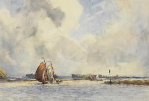 BRISCOE Arthur John Trevor 1873-1943,Sailing barges in a stiff breeze,1922,Bonhams GB 2023-10-18