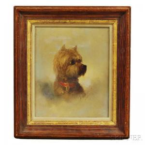 BRISCOE Franklin Dullin 1844-1903,Portrait of a Terrier with a Red Collar,Skinner US 2015-08-13