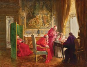 BRISPOT Henri 1846-1928,Cardinals Playing Chess,1909,Palais Dorotheum AT 2023-12-12