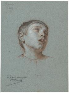 BRISSET Pierre 1810-1890,Head study of a boy looking up to the right,1844,Christie's GB 2024-02-01