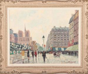 BRISSON Marcel 1915,A Paris street scene,Kamelot Auctions US 2022-01-18