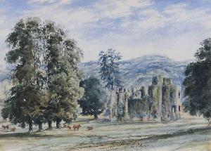 BRITISH SCHOOL,A hot summer's afternoon, Cowdray Castle ruins,1840,Christie's GB 2011-09-13