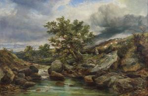 BRITISH SCHOOL,A river landscape with a shepherd and his flock on,1871,Bonhams GB 2013-02-10