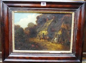 BRITISH SCHOOL,A village scene with figures and horses,Bellmans Fine Art Auctioneers GB 2017-12-02