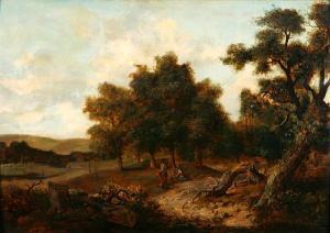 BRITISH SCHOOL,A wooded landscape with peasants resting in aclearing,Bonhams GB 2011-02-06