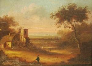 BRITISH SCHOOL,Church in landscape setting with figure on p,Fieldings Auctioneers Limited 2016-06-11
