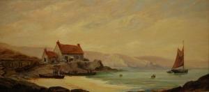 BRITISH SCHOOL,Coastal view with cottages,Fieldings Auctioneers Limited GB 2016-06-11