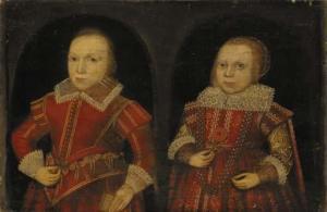 BRITISH SCHOOL,Double portrait of a boy aged eight and a girl aged six,1620,Christie's GB 2001-11-30