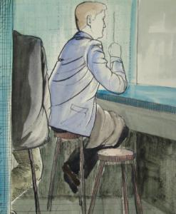 BRITISH SCHOOL,Figure seated at a window,1940,Rosebery's GB 2007-09-11